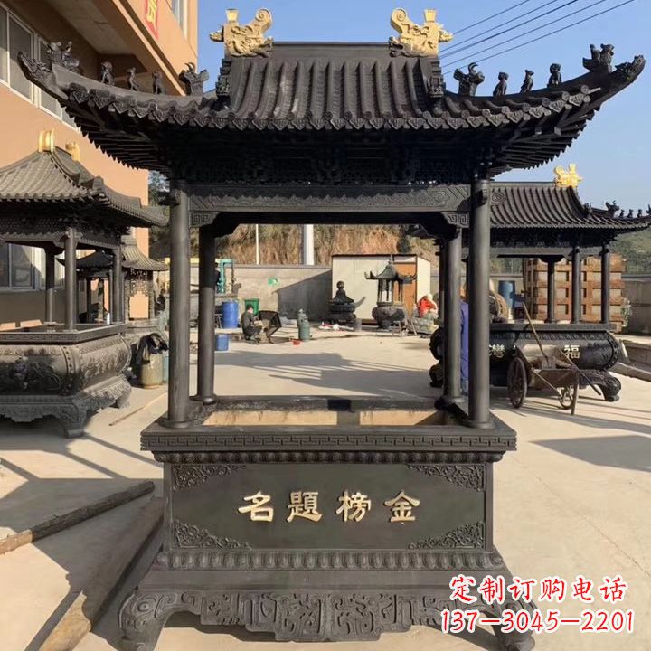 运城传承经典,精致细腻的九鼎香炉雕塑