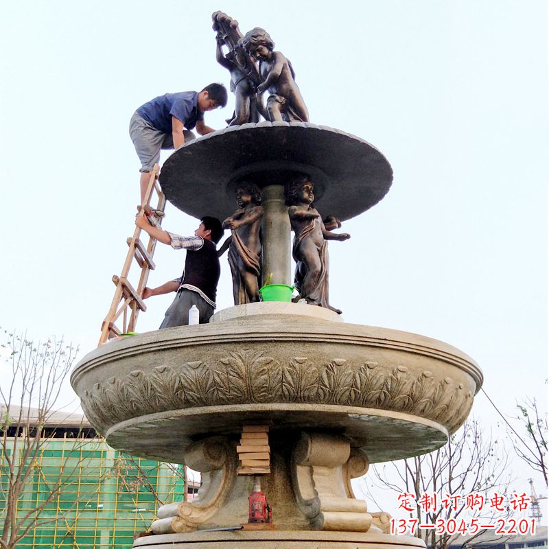 运城精美金蝉石喷泉雕塑