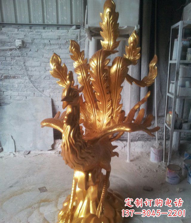 运城金凤凰玻璃钢仿铜动物雕塑─让美丽无限盛开