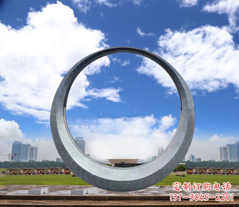 运城景观美化,中领雕塑不锈钢圆环雕塑