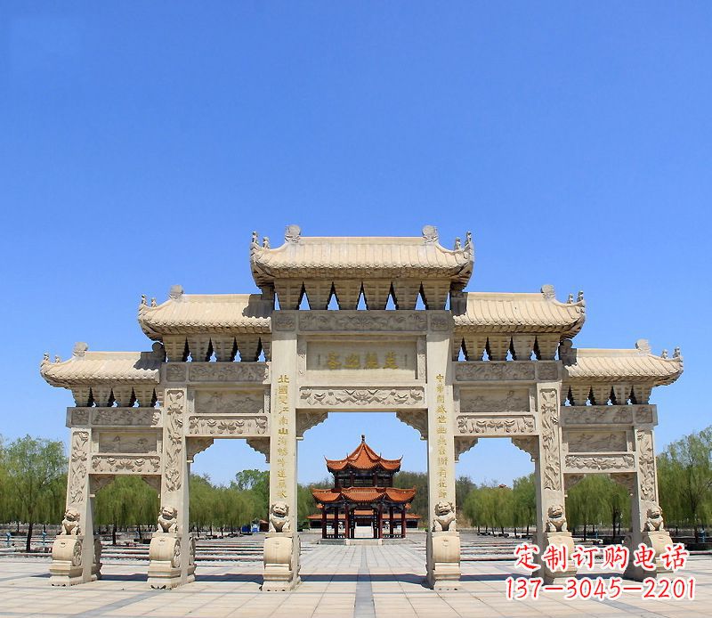 运城中领雕塑:专业定制大型建筑牌坊雕塑