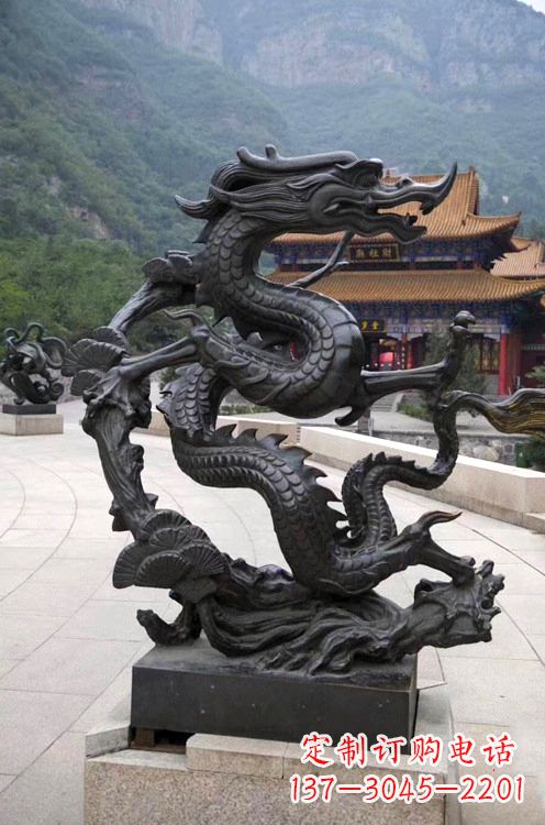 运城精美纯铜青龙雕塑,增添景区广场气派
