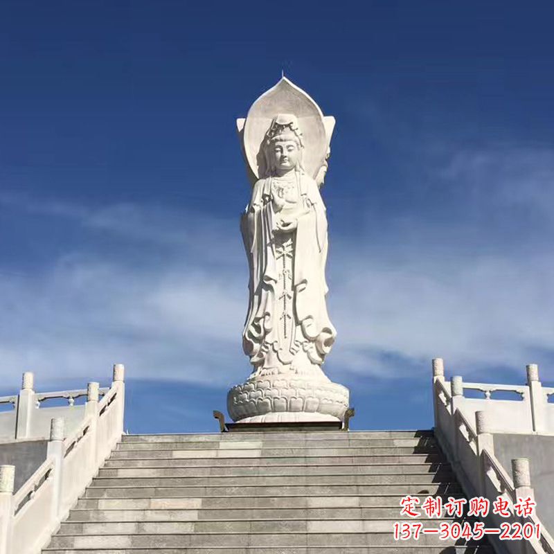 运城专业定制三面观音石雕景观雕塑