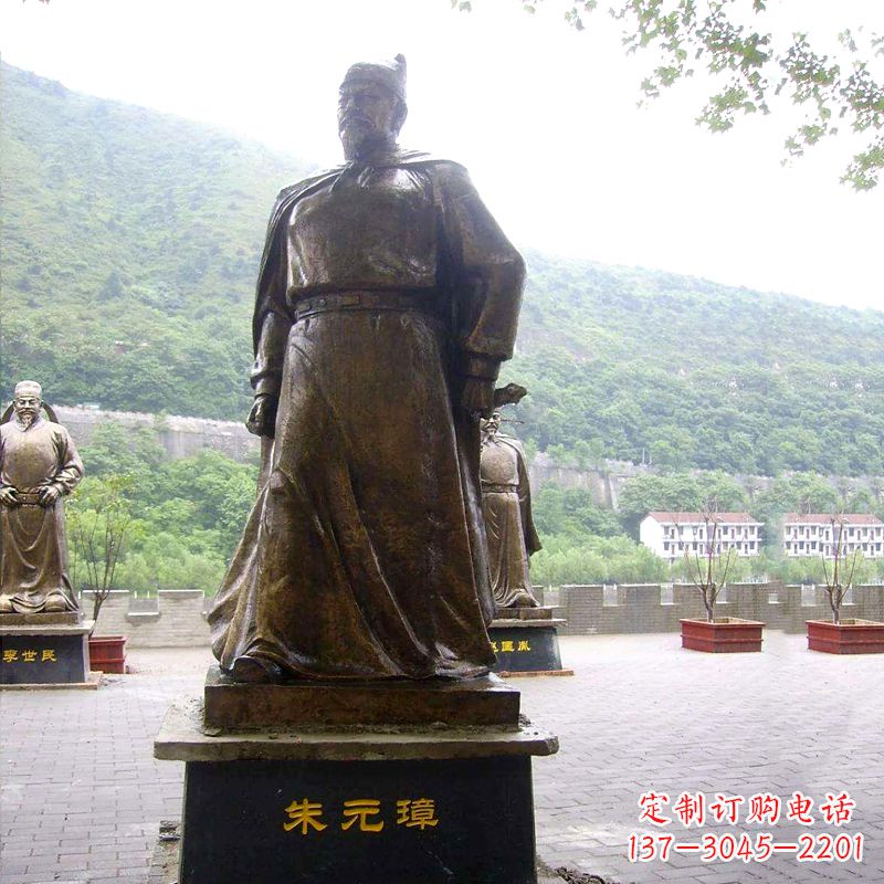 运城传承古代荣耀,朱元璋帝王铜雕塑像