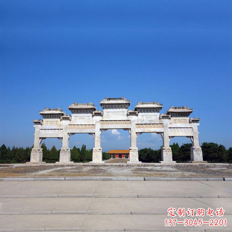 运城山西景区牌楼石雕,让您的景区更加绚丽多彩
