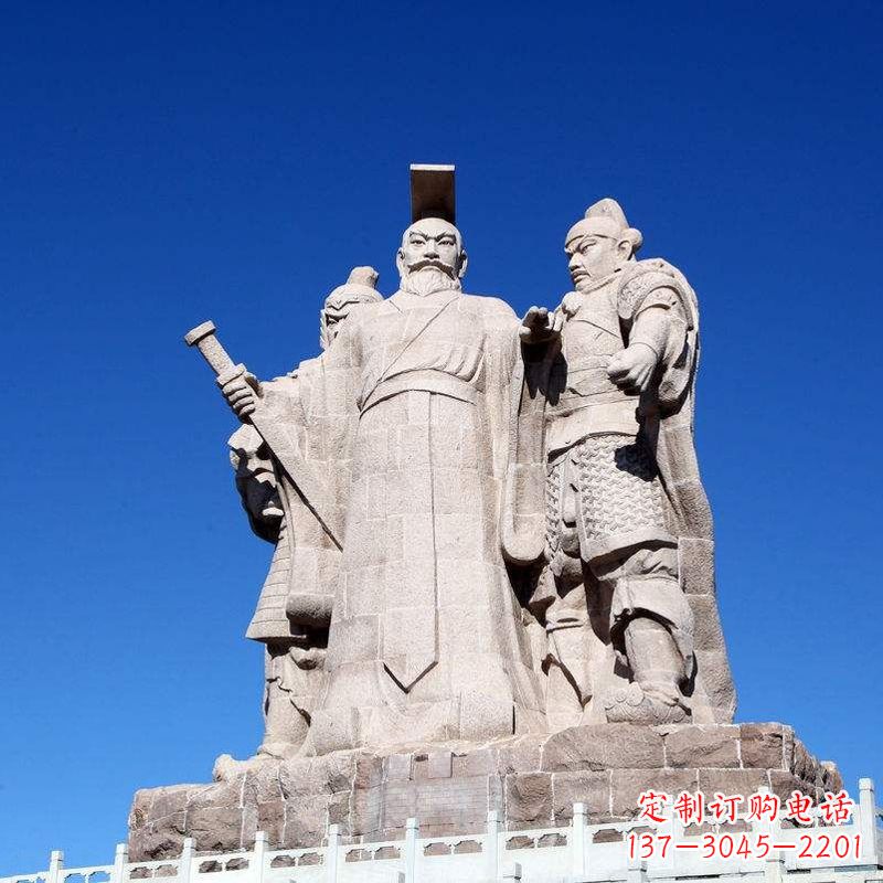 运城精美绝伦的汉武帝刘彻大型石雕景观雕塑
