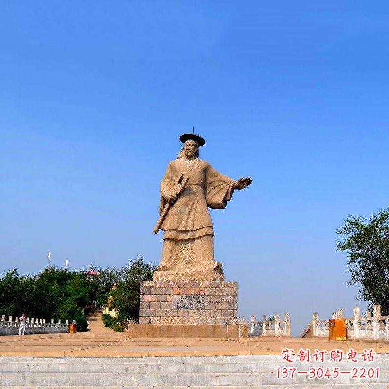 运城领雕塑追踪历史英雄，精美大禹石雕像