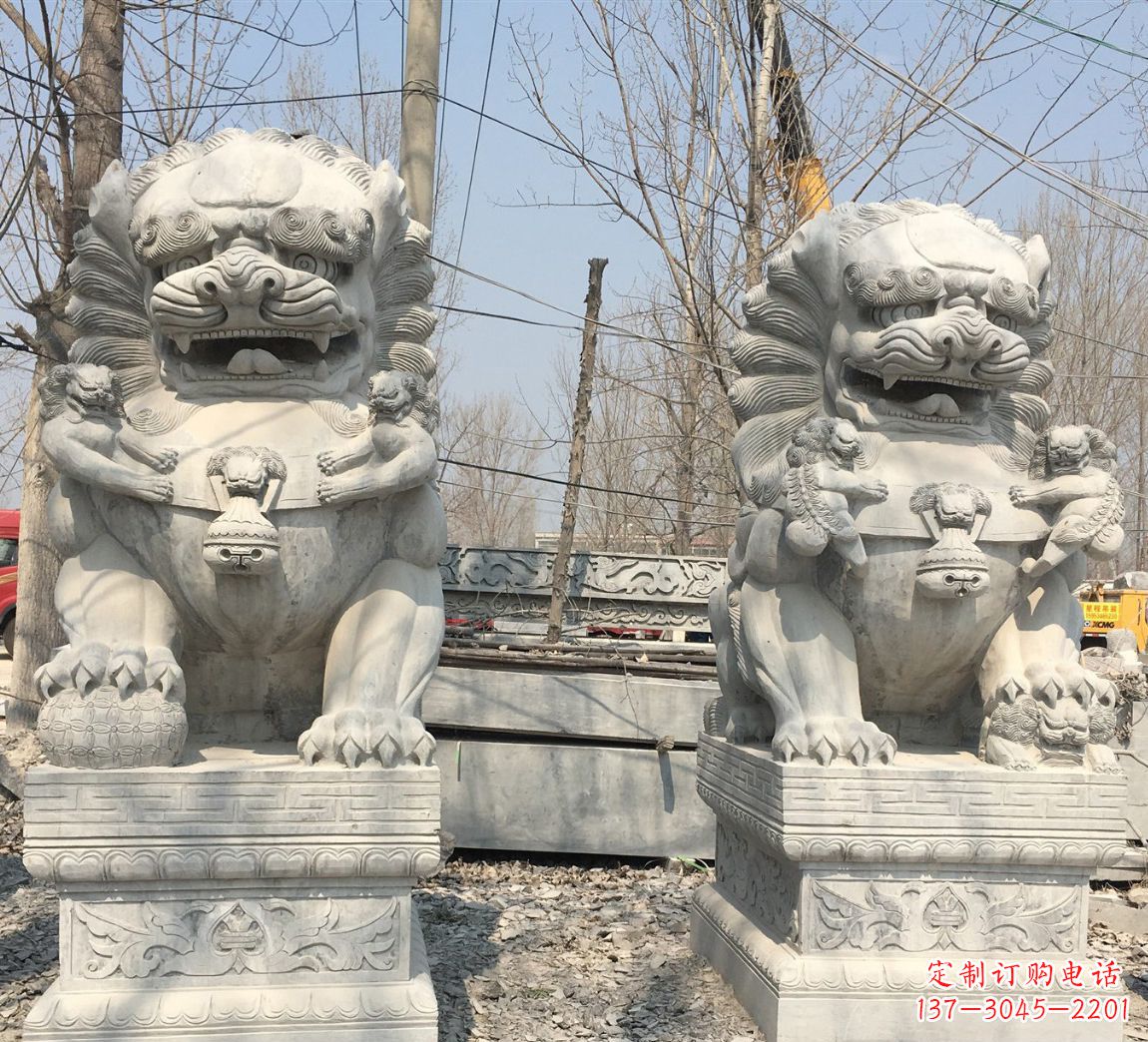 运城中领雕塑让狮子石雕神圣而庄严