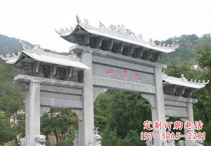 运城三门仿古牌坊石雕,精美绝伦