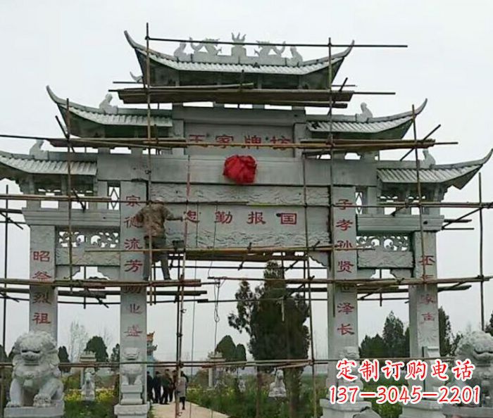 运城传承古艺三门牌坊石雕