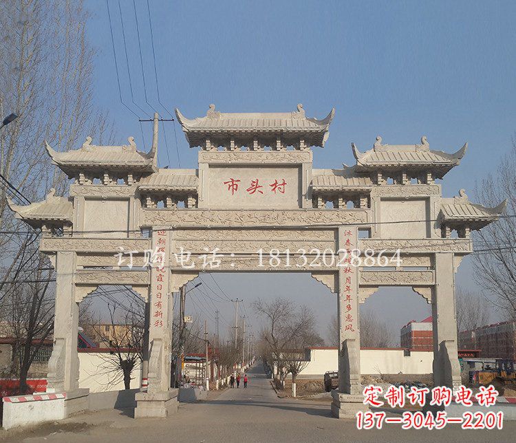 运城景区三门七楼石雕牌坊——精美绝伦的牌坊雕塑