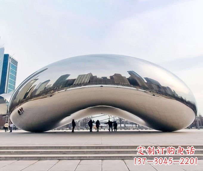 运城镜面不锈钢大型拱门雕塑