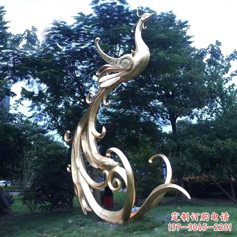 运城精美镜面不锈钢凤凰雕塑
