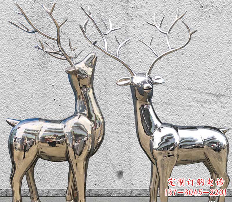 运城镜面不锈钢小鹿雕塑