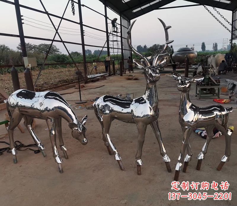 运城赏心悦目的不锈钢小鹿雕塑