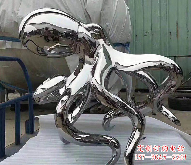 运城精致华丽的镜面不锈钢章鱼雕塑