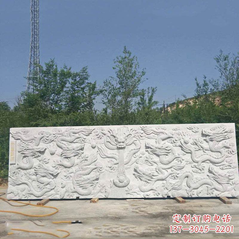 运城九龙壁汉白玉浮雕,让艺术墙面独具特色