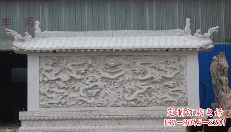 运城九龙壁石雕塑——让礼堂充满豪华气息