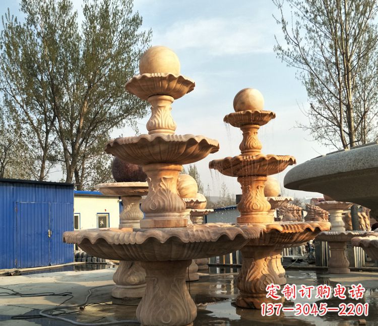 运城古典九龙喷泉雕塑,可观赏九龙戏珠石