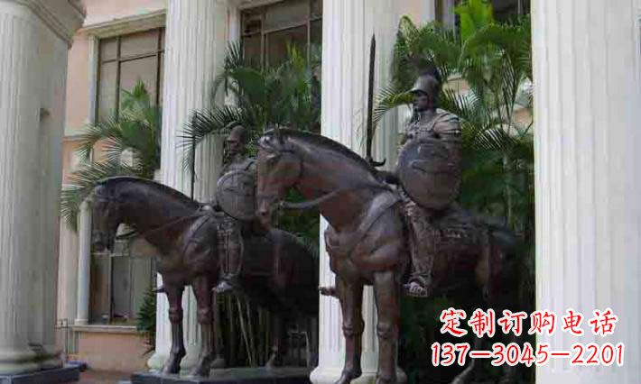 运城骑马铜雕士兵：增添宏伟气派