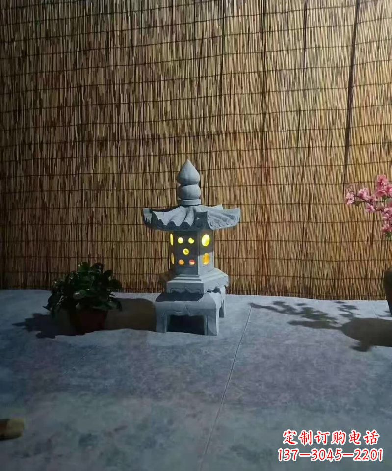 运城专业设计、制作酒店石灯雕塑