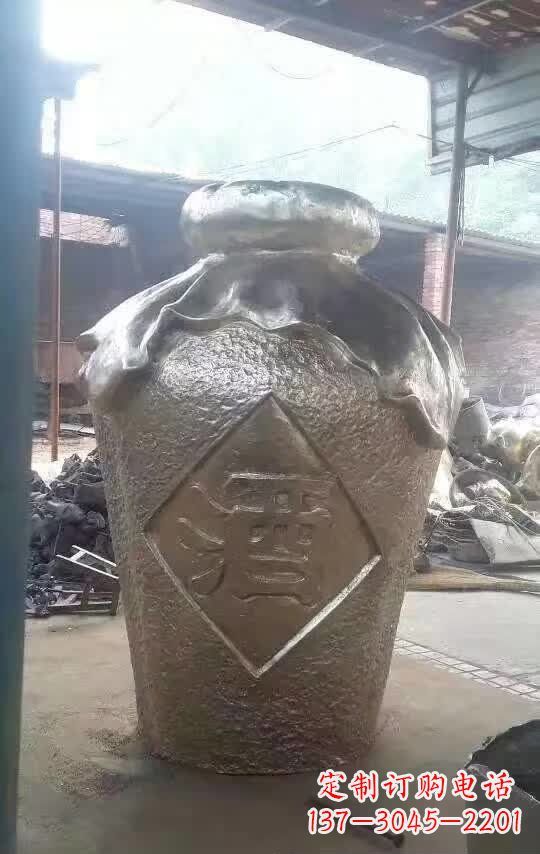 运城传统文化气质的酒坛铜雕