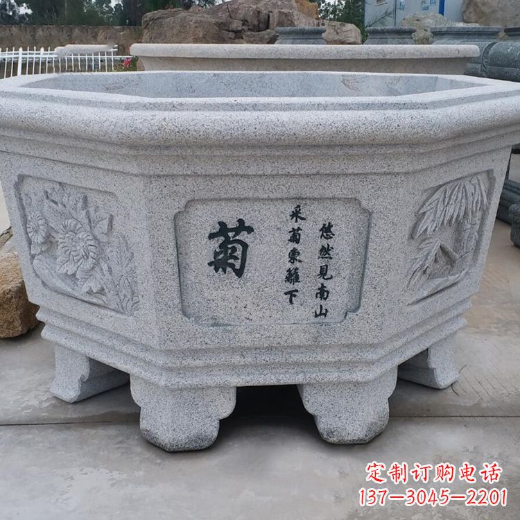 运城精美砂岩花盆雕塑，点缀精致家居