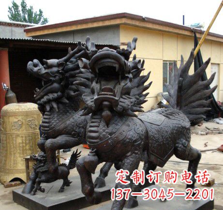 运城精致、象征意义高的聚财铜麒麟雕塑