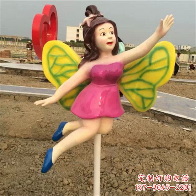 运城领雕塑:精美的蝴蝶仙子公园景观雕塑