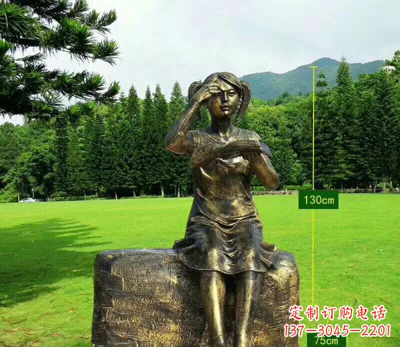 运城精美的女孩铜雕塑，展现活力与青春