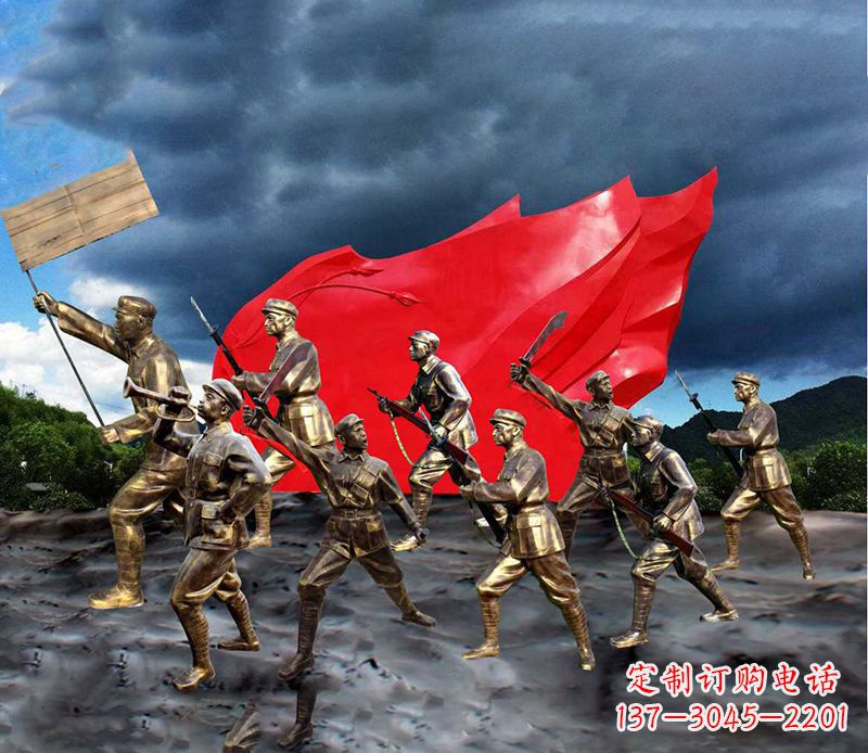 运城纪念伟大革命先烈的红军雕塑