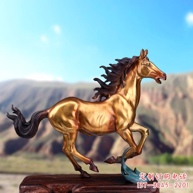 运城烤漆铜动物雕塑，精美马雕