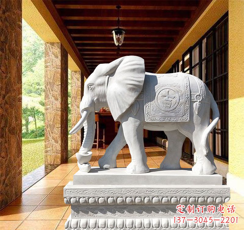 运城领雕塑:打造经典石雕大象
