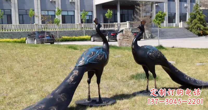 运城领雕塑-孔雀铜雕，高雅精美的艺术精品