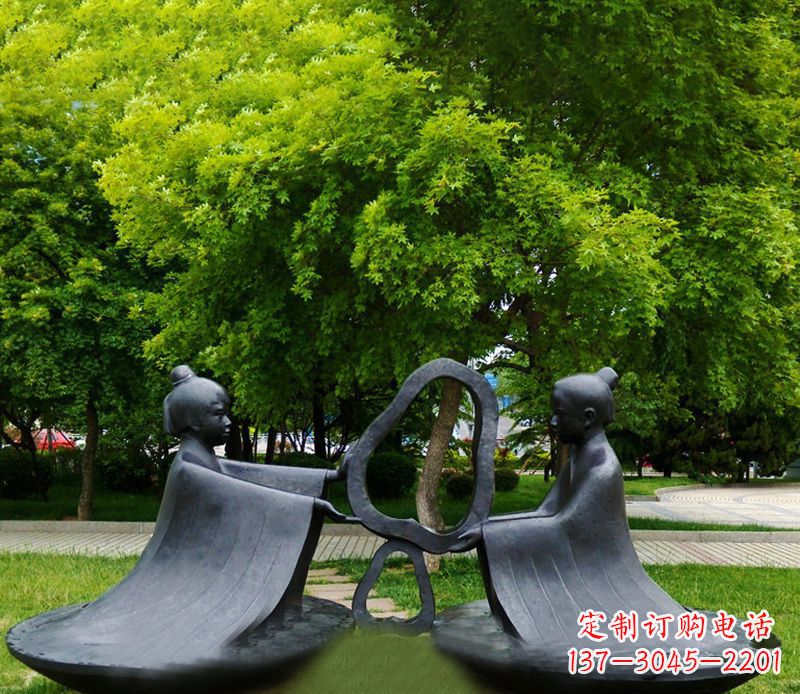运城象征着智慧与信仰的孔融铜雕