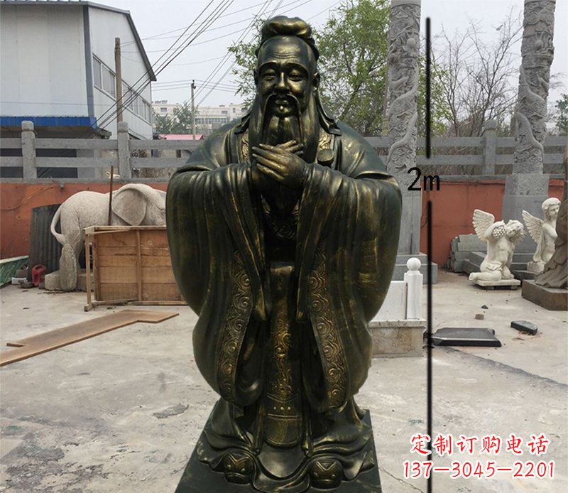 运城荣誉传承,孔子铜雕精美艺术品