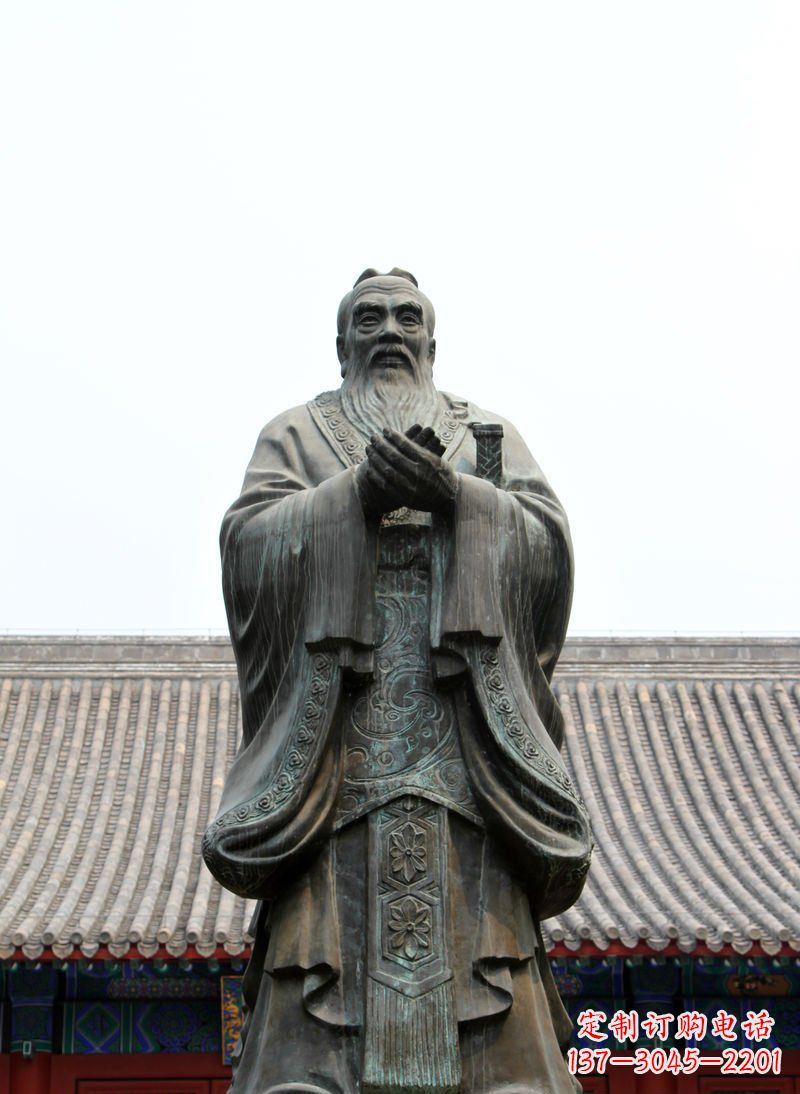 运城高雅古典,孔子青铜雕塑