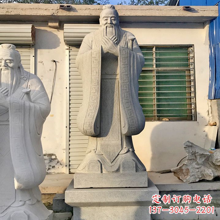 运城用砂岩浮雕铸造大师级精美孔子雕塑
