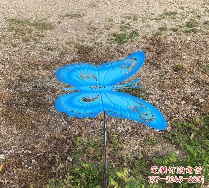 运城蓝色不锈钢铁艺蝴蝶雕塑