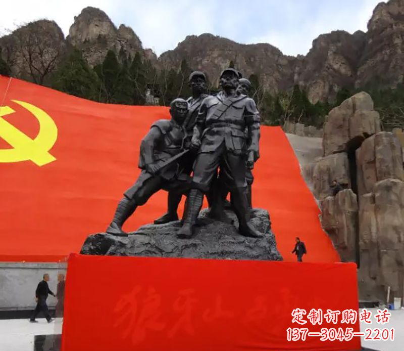 运城狼牙山五壮士烈士铜雕,永载革命先烈光辉