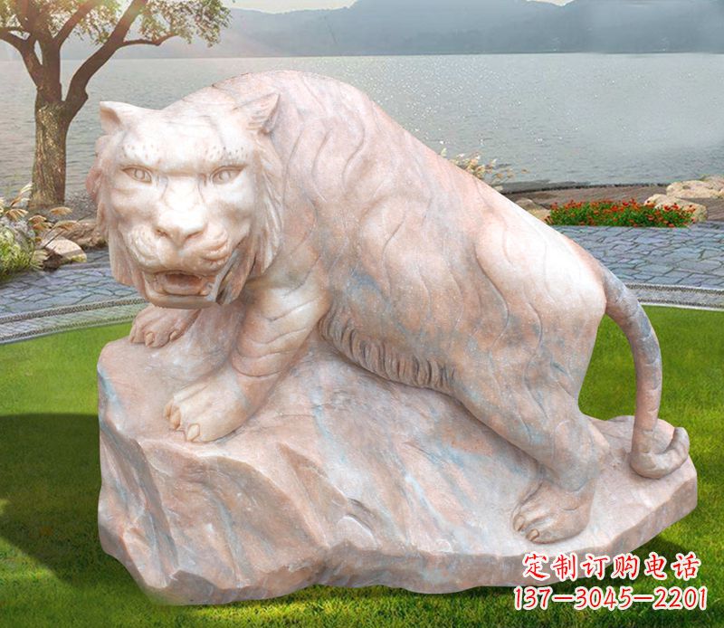 运城金灿灿的老虎石雕公园动物摆件
