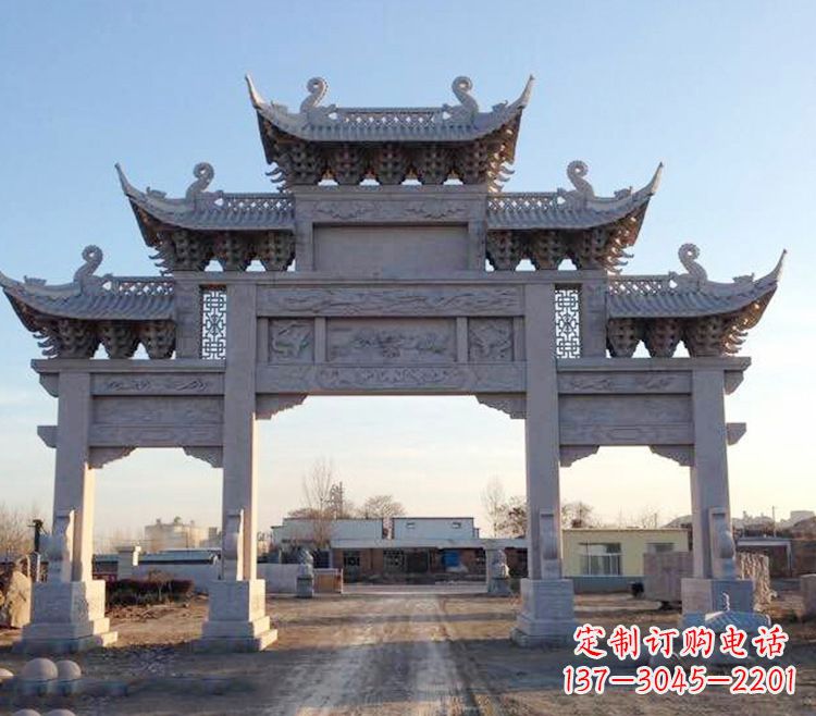 运城传承创新,老石牌坊雕塑定制