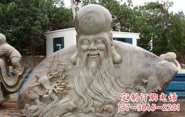 运城大型寿星胸像石雕,体现特定文化精神