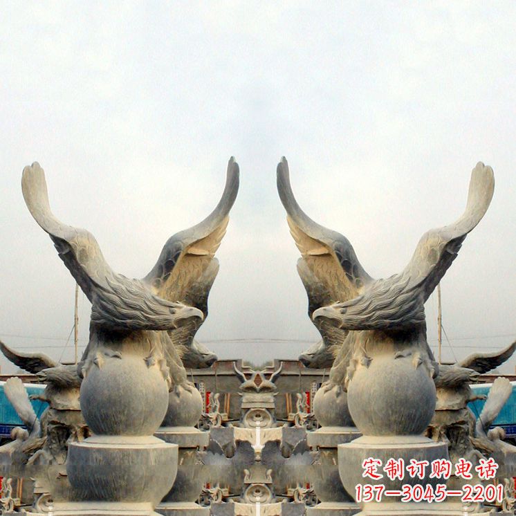 运城精美老鹰青石雕塑，呈现独特自然美