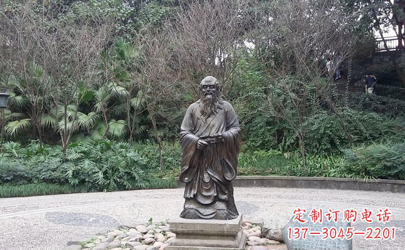 运城品尝古典：中领雕塑老子铜雕