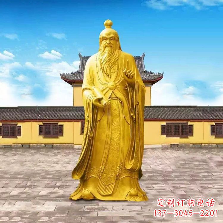 运城中领雕塑老子骑牛石雕