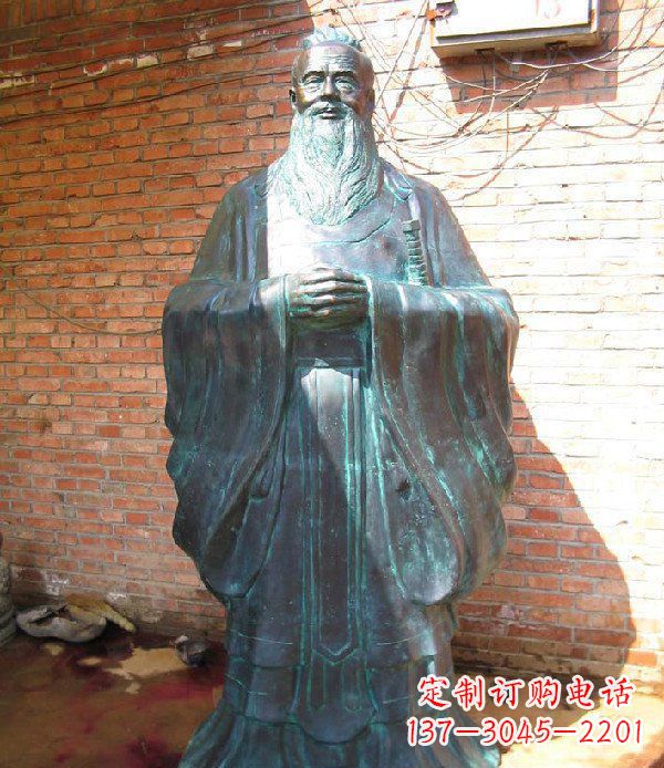 运城老子校园历史名人铜雕，给您的经典力量