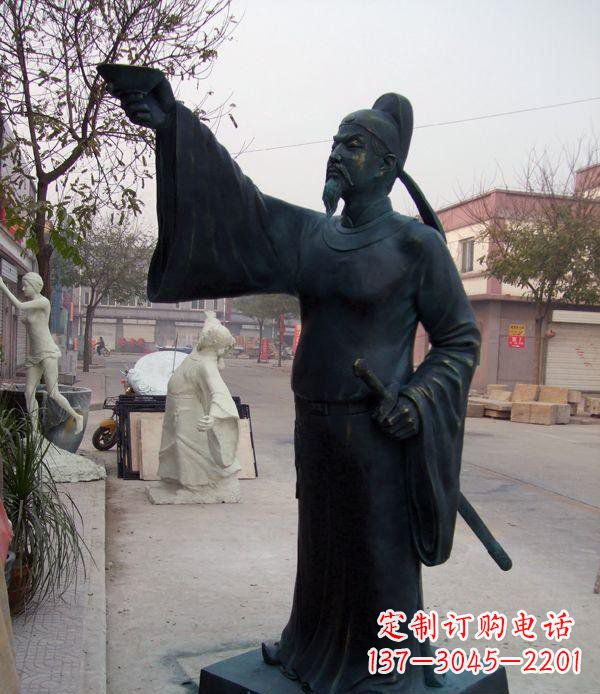 运城李白诗仙铜雕,精美制作,永久传承