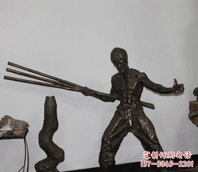 运城海量李小龙铜雕尽显功夫之美