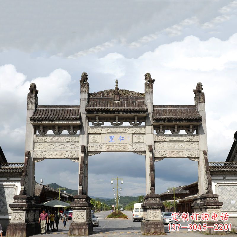 运城精致古典风格的牌楼雕塑